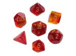 Chessex Lab Dice Gemini Red-Yellow / Gold Polydice Set